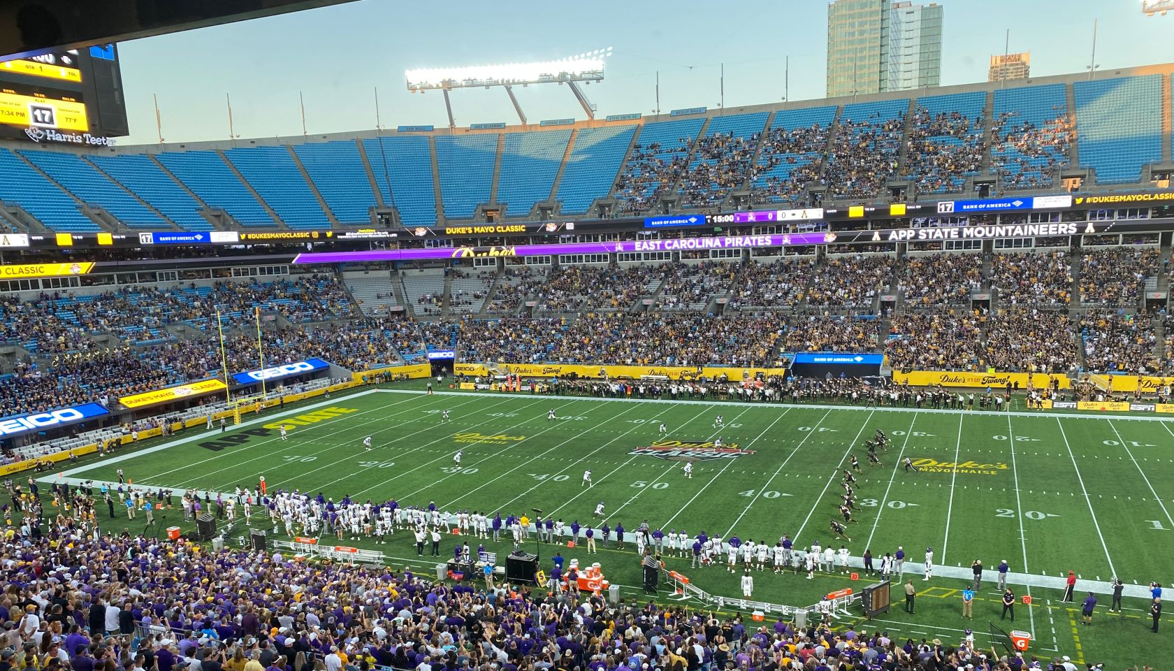 App State v ECU game at Bank of America Stadium
